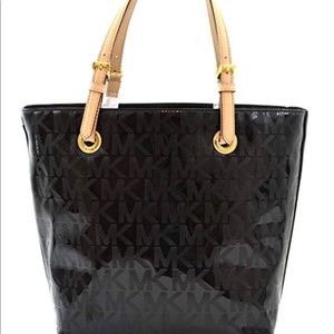 Black metallic Michael Kors tote